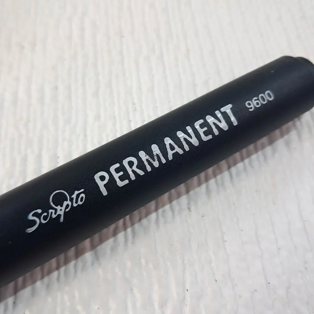 Vintage Scripto Jumbo Permanent Marker 9600 blue smelly sinky large potent WORKS
